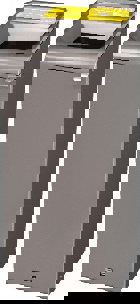 Decorative Indoor Waste Receptacle: 15 gal, Rectangle, Gray