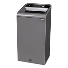 Decorative Indoor Waste Receptacle: 23 gal, Rectangle, Gray