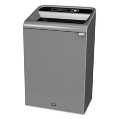 Decorative Indoor Waste Receptacle: 33 gal, Rectangle, Gray