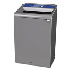 Decorative Indoor Waste Receptacle: 33 gal, Rectangle, Gray