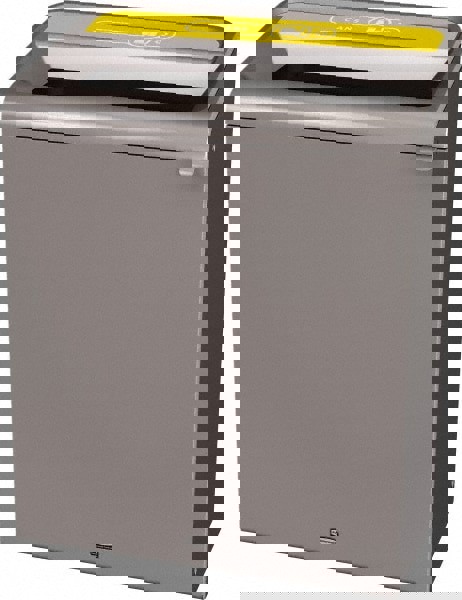 Decorative Indoor Waste Receptacle: 45 gal, Rectangle, Gray