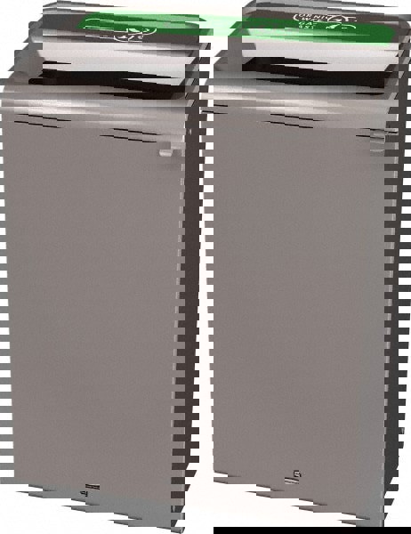 Decorative Indoor Waste Receptacle: 45 gal, Rectangle, Gray