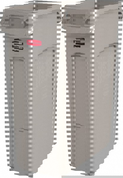 Trash Can: 16 gal, Rectangle, Beige