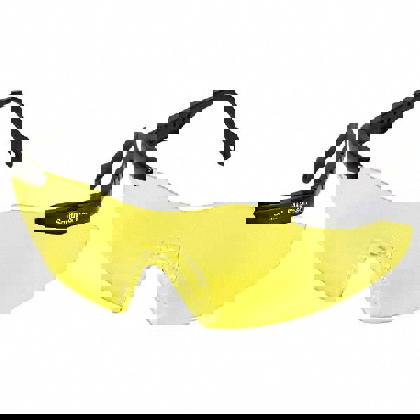 Safety Glass: Scratch-Resistant, Polycarbonate, Yellow Lenses, Full-Framed, UV Protection