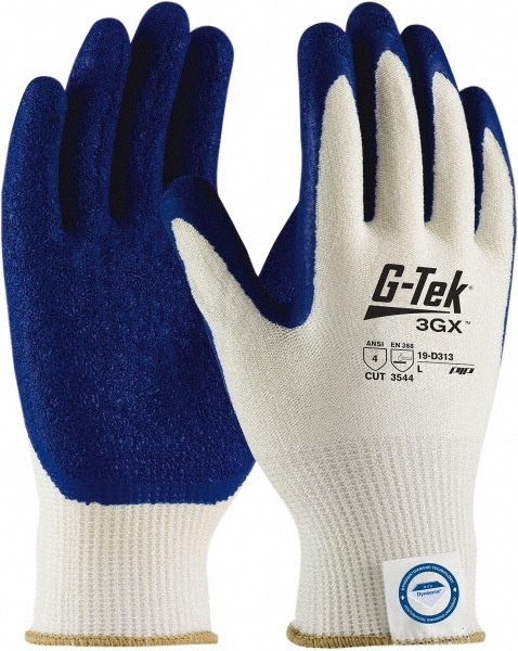 Cut, Puncture & Abrasion-Resistant Gloves: G-Tek 3GX 19-D313, Size Medium, ANSI Cut A4, ANSI Puncture 4, Latex, Dyneema Diamond