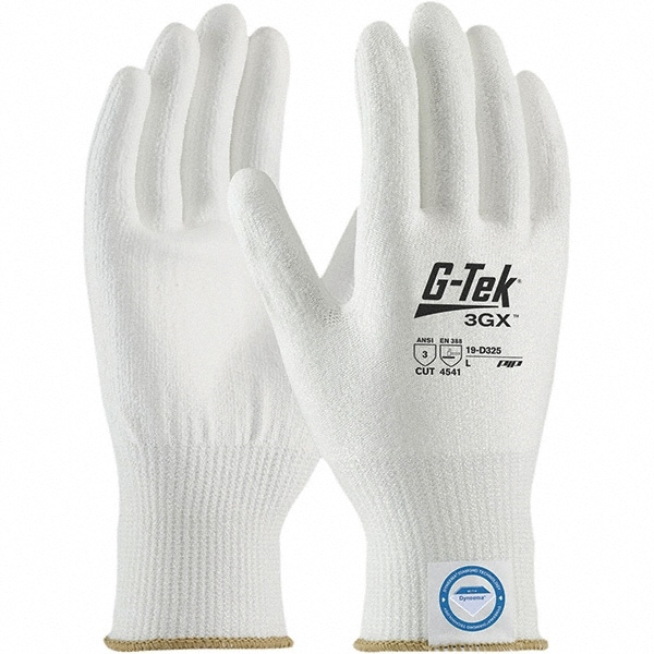 Cut, Puncture & Abrasion-Resistant Gloves: G-Tek 19-D325, Size 2X-Small, ANSI Cut A3, ANSI Puncture 1, Polyurethane, Dyneema Diamond