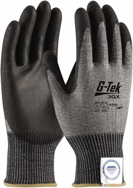 Cut, Puncture & Abrasion-Resistant Gloves: G-Tek 3GX 19-D326, Size Large, ANSI Cut A3, ANSI Puncture 3, Polyurethane, Dyneema Pheonix