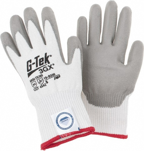 Cut, Puncture & Abrasion-Resistant Gloves: G-Tek 19-D330, Size Small, ANSI Cut A4, ANSI Puncture 2, Polyurethane, Dyneema Diamond