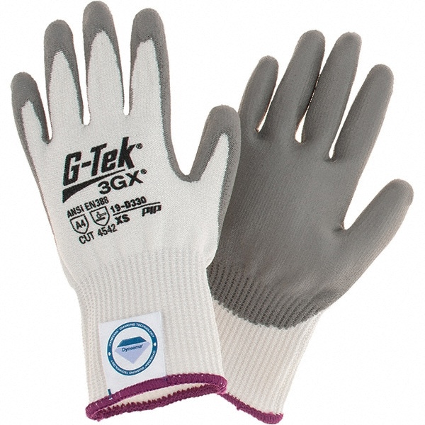 Cut, Puncture & Abrasion-Resistant Gloves: G-Tek 19-D330, Size X-Small, ANSI Cut A4, ANSI Puncture 2, Polyurethane, Dyneema Diamond