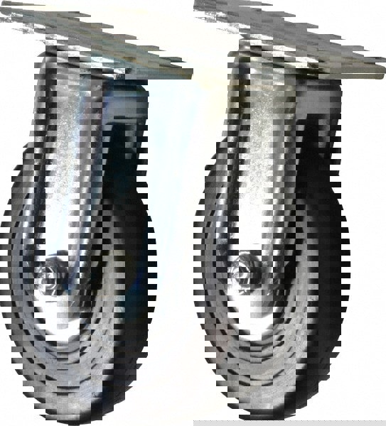 Rigid Top Plate Caster: Soft Rubber, 4