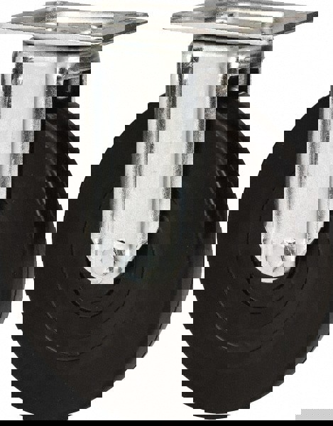 Rigid Top Plate Caster: Soft Rubber, 6