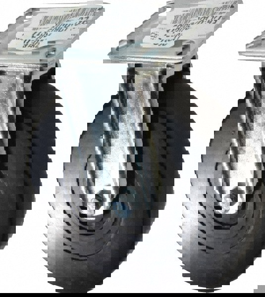 Rigid Top Plate Caster: Hard Rubber, 6