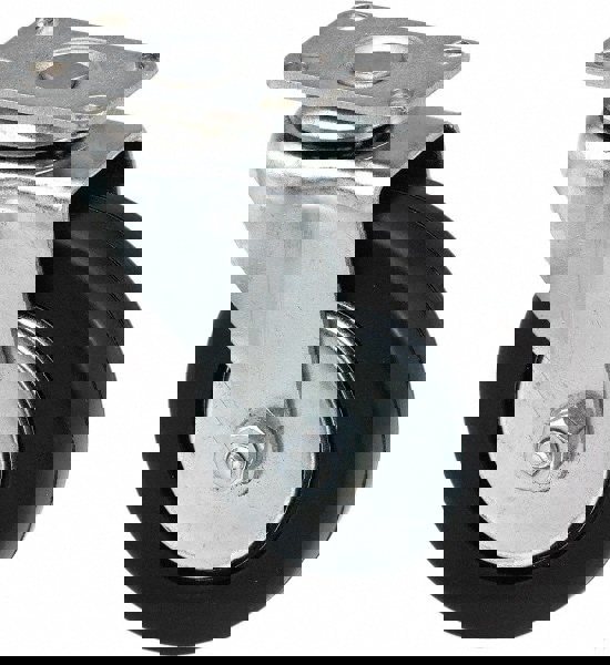 Swivel Top Plate Caster: Soft Rubber, 4