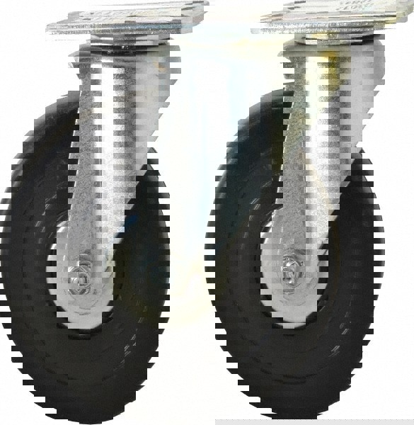 Swivel Top Plate Caster: Soft Rubber, 5