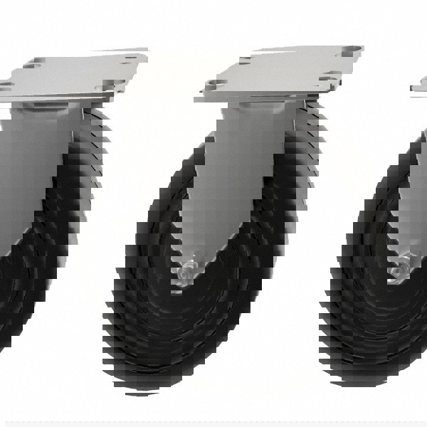 Rigid Top Plate Caster: Soft Rubber, 5