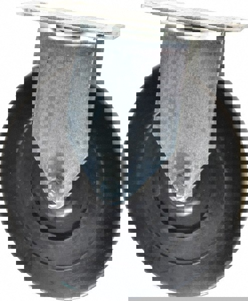 Rigid Top Plate Caster: Hard Rubber, 5