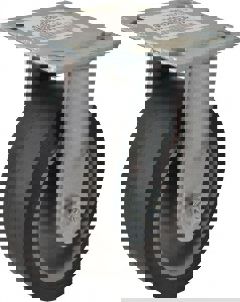 Rigid Top Plate Caster: Thermoplastic Rubber, 6