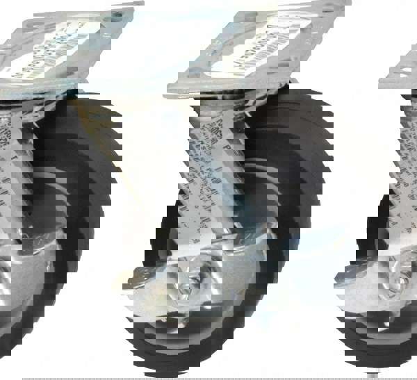 Swivel Top Plate Caster: Thermoplastic Rubber, 6