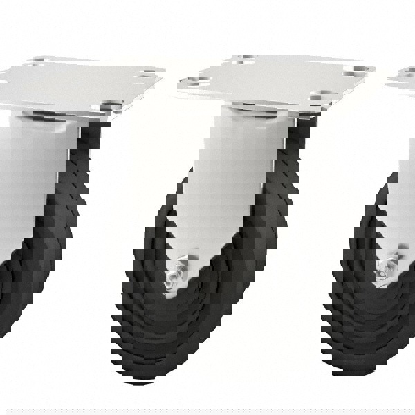 Rigid Top Plate Caster: Soft Rubber, 4