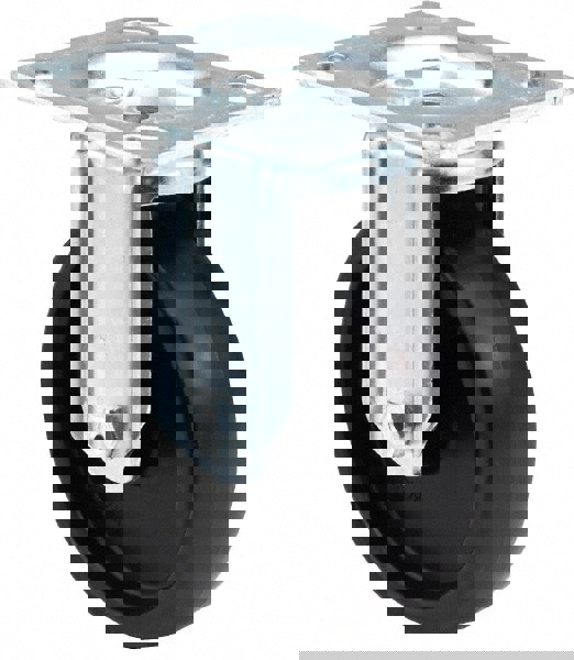 Rigid Top Plate Caster: Thermoplastic Rubber, 4