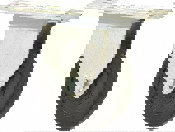 Rigid Top Plate Caster: Hard Rubber, 3