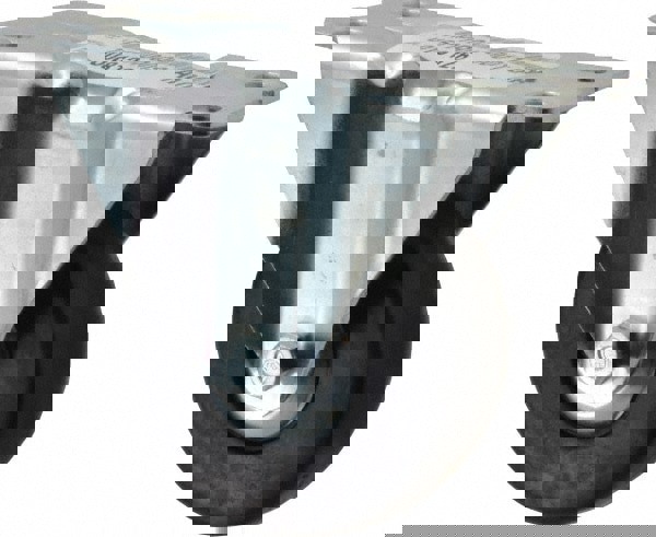 Rigid Top Plate Caster: Hard Rubber, 4