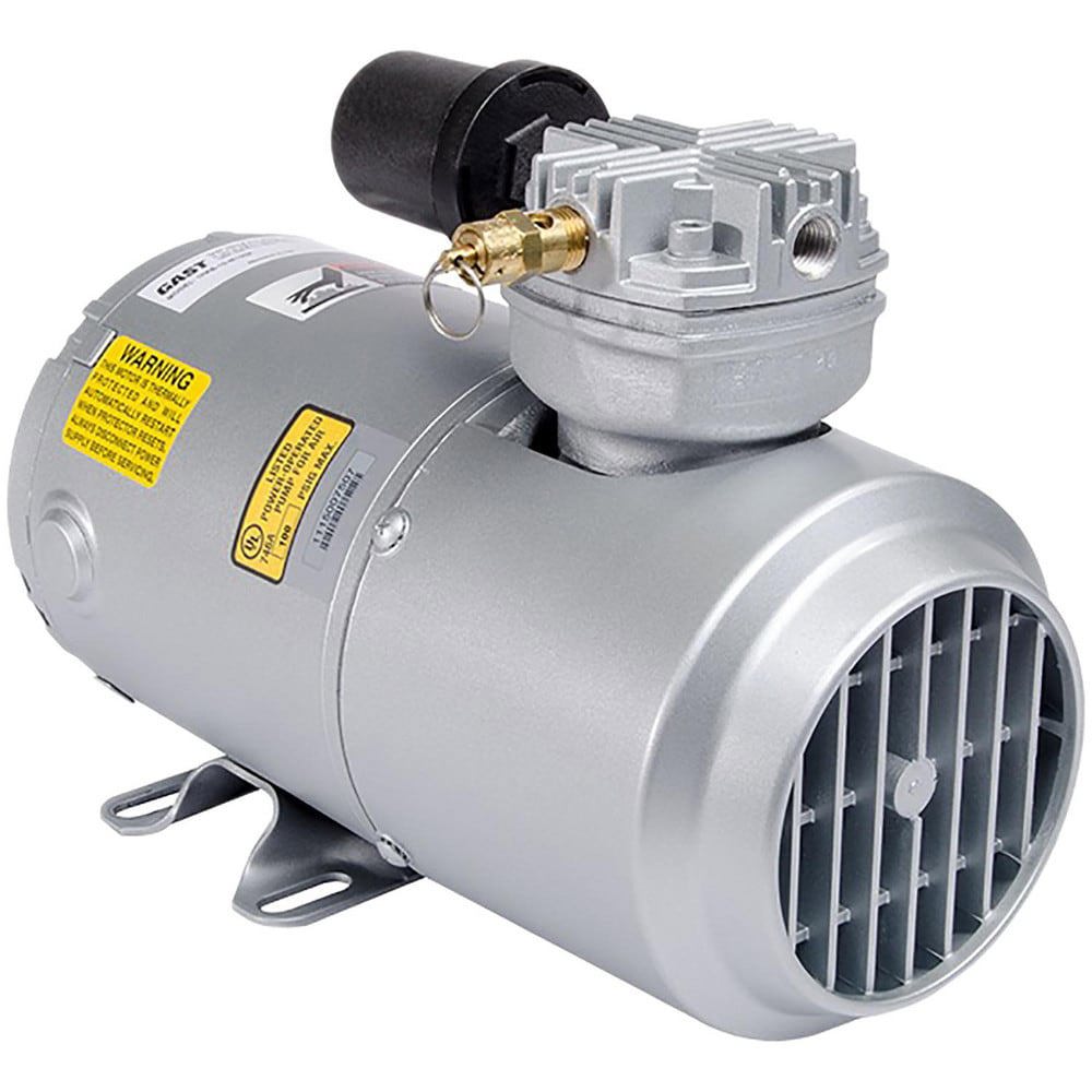 Piston-Type Vacuum Pumps; Compressor Type: Compressor/Vacuum Pump ; Horsepower: 1/2 ; Cubic Feet Per Minute: 1.51 ; Vacuum Pressure: 26 ; Voltage: 115V AC ; Frequency: 60Hz