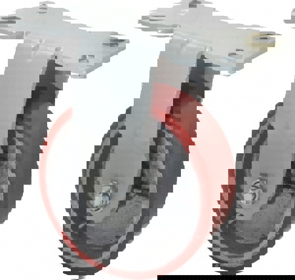 Rigid Top Plate Caster: Polyurethane with Semi-Steel Center Polyurethane & Polyurethane Mold on Steel, 5