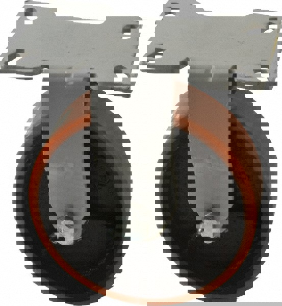 Rigid Top Plate Caster: Polyurethane with Semi-Steel Center Polyurethane & Polyurethane Mold on Steel, 6