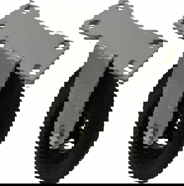 Rigid Top Plate Caster: Rubber, 6