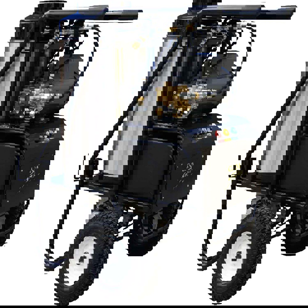 Pressure Washers; Type: Diesel-Fired Electric-Powered Hot Water Pressure Washer ; Water Type: Hot ; Engine Power Type: Electric ; Power Type: Electric ; Amperage Rating: 28.0000 ; Washer Style: Cart