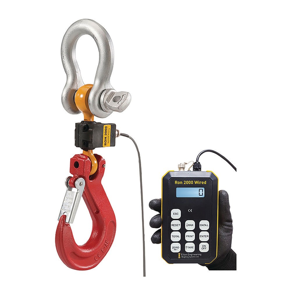 Crane Scales & Hanging Scales; Type: Hook Type Wired Crane Scale ; Capacity (Lb.): 4000.00 ; Capacity (kg): 1814.3695 ; Display Type: 6 Digit LCD ; Scale Type: Crane Scale ; Material: Steel; ABS Housing