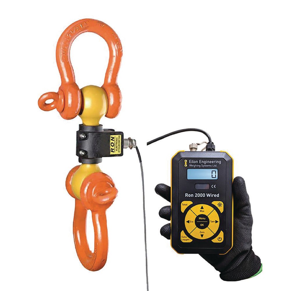 Crane Scales & Hanging Scales; Type: Shackle Type Wired Dynamometer ; Capacity (Lb.): 250000.00 ; Capacity (kg): 113398.0925 ; Display Type: 6 Digit LCD ; Scale Type: Dynamometer ; Material: Steel; ABS Housing