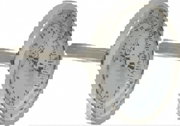 Bimetal Dial Thermometer: 0 to 200 &deg; F, 2-1/2