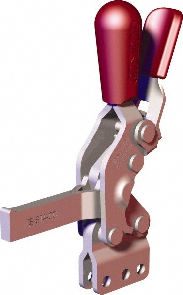 Manual Hold-Down Toggle Clamp: Vertical, 606.98 lb Capacity, Solid Bar, Straight Base