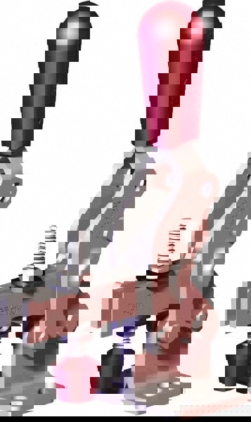 Manual Hold-Down Toggle Clamp: Vertical, 606.98 lb Capacity, U-Bar, Flanged Base