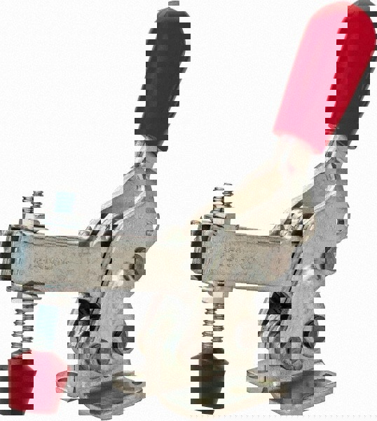 Manual Hold-Down Toggle Clamp: Vertical, 600.00 lb Capacity, U-Bar, Flanged Base