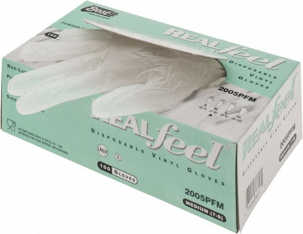 Disposable Glove: Size Medium, 5.0 mil, Vinyl Coated, Vinyl, Food Grade, Powder-Free