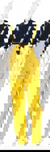 Rain Bib Overalls: Size Large, Polyester & Polyvinylchloride