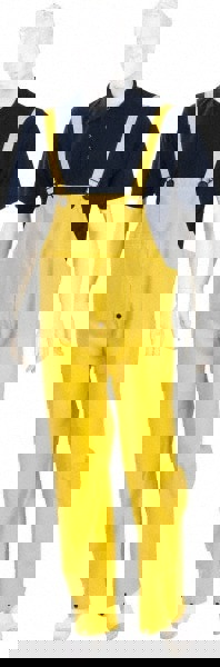 Rain Bib Overalls: Size 2X-Large, Polyester & Polyvinylchloride