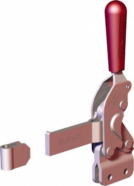 Manual Hold-Down Toggle Clamp: Vertical, 1,400.56 lb Capacity, Solid Bar, Straight Base