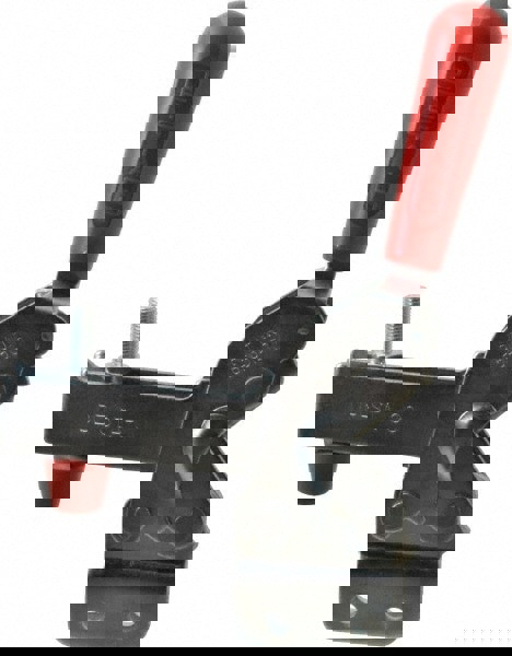 Manual Hold-Down Toggle Clamp: Vertical, 1,400 lb Capacity, U-Bar, Straight Base