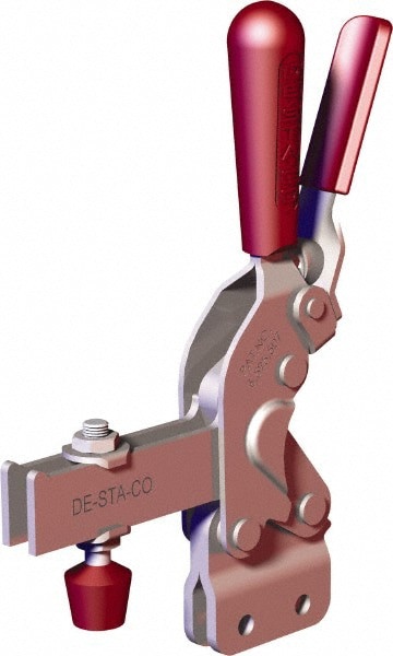 Manual Hold-Down Toggle Clamp: Vertical, 1,400.56 lb Capacity, U-Bar, Straight Base