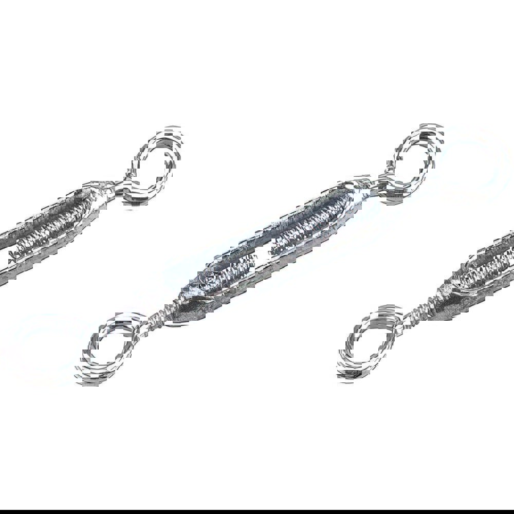 Turnbuckles; Turnbuckle Type: Eye & Eye ; Working Load Limit: 55 lb ; Thread Size: 3/16 in ; Turn-up: 5.5in ; Closed Length: 4.5in ; Material: Steel