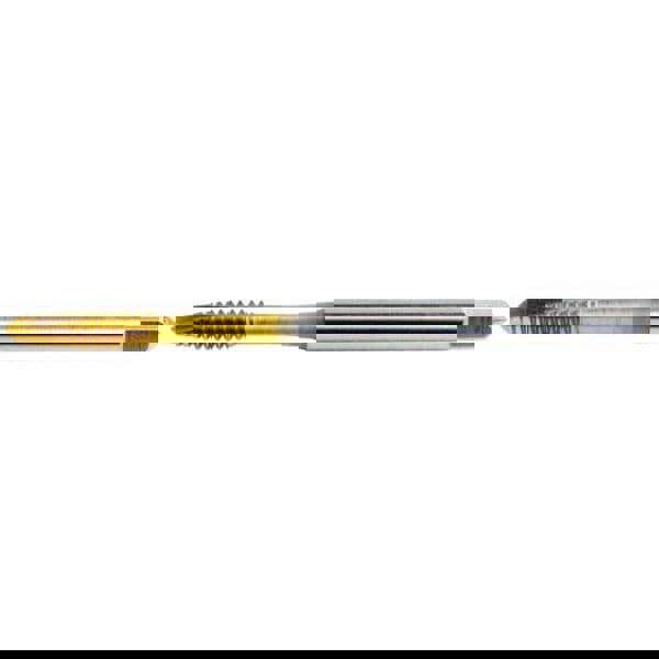 Spiral Point Tap: 3/4-16 UNF, 3 Flutes, Plug Chamfer, 2B Class of Fit, HSS, TiN Coated