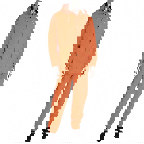 Rain Suit with Pants: Size X-Large, Non-Hazardous Protection, High-Visibility Orange, Polyester & PVC