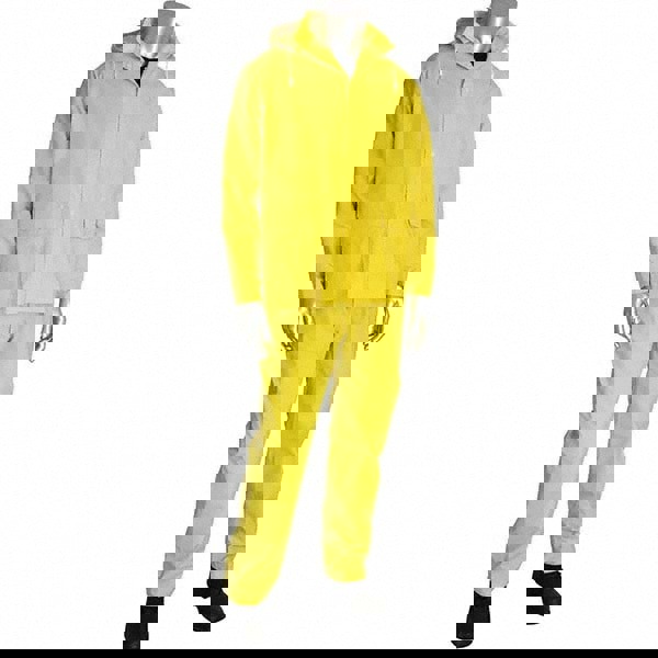 Rain Suit with Pants: Size 2X-Large, Non-Hazardous Protection, Yellow, Polyester & PVC