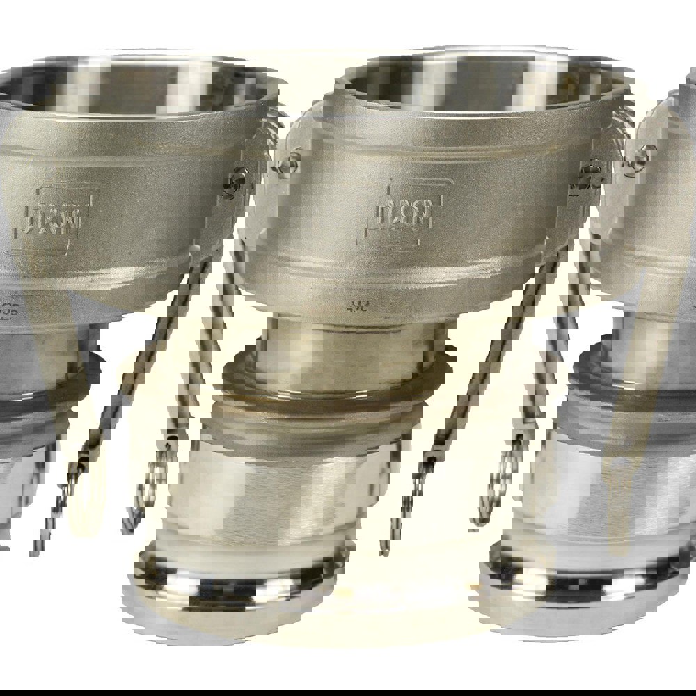 Suction & Discharge Hose Couplings; Type: 2 x 1-1/2 Type DA Jump Size Coupling ; Coupling Type: Cam & Groove ; Coupling Descriptor: Jump Size Coupler x Adapter ; Material: Stainless Steel ; Coupler Size (Fractional Inch): 2 ; Thread Size: Non-Threaded