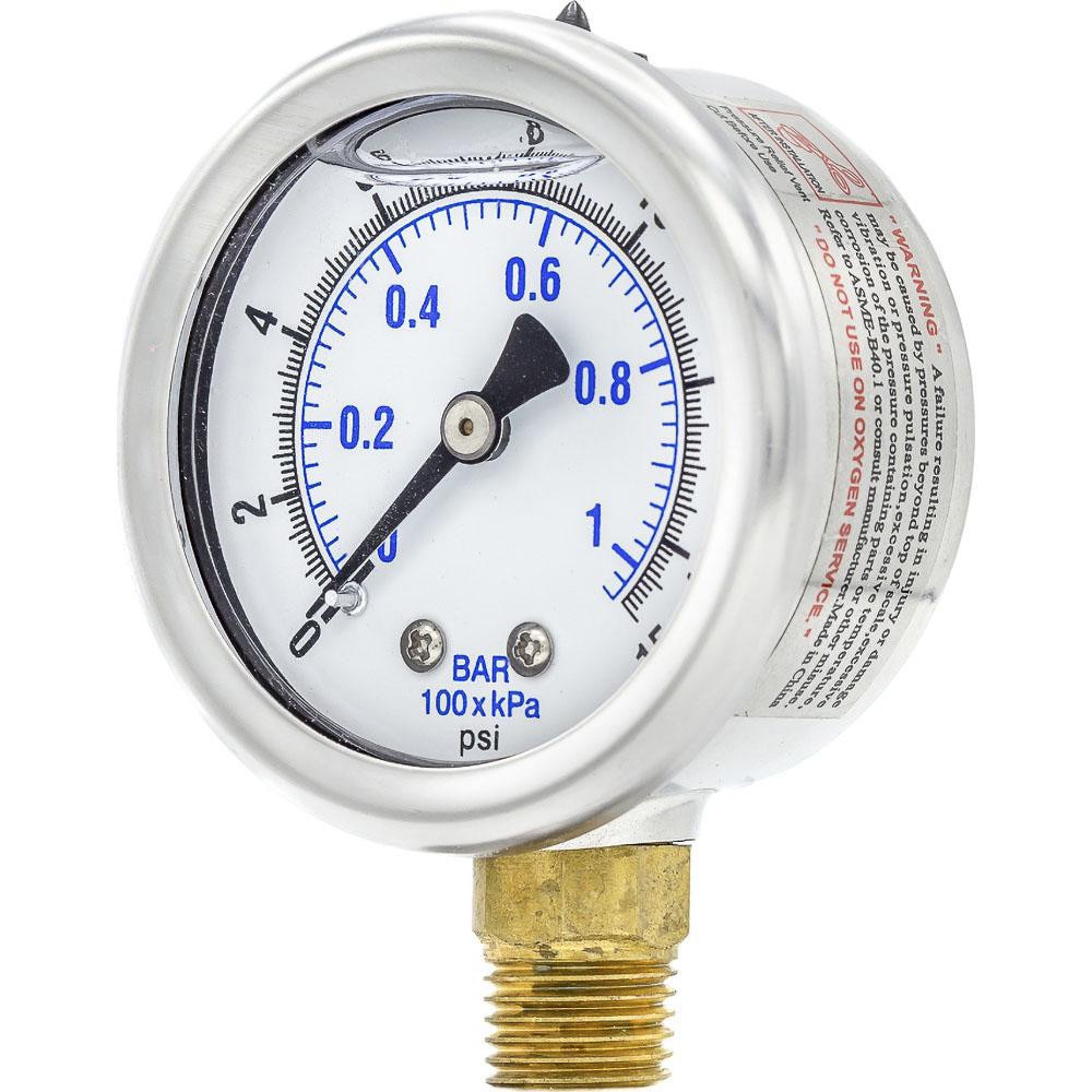 Pressure Gauges; Gauge Type: Industrial Pressure Gauges ; Scale Type: Dual ; Accuracy (%): 3-2-3% ; Dial Type: Analog ; Thread Type: 1/4