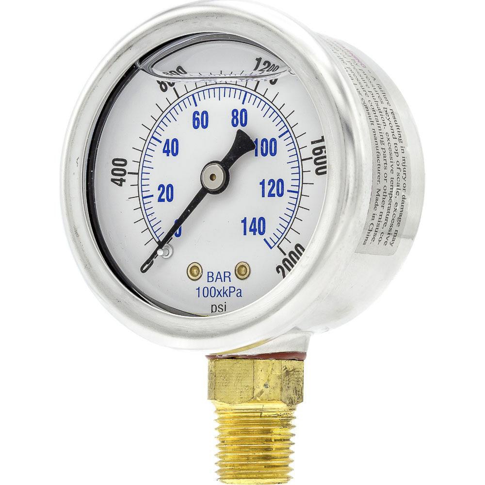 Pressure Gauges; Gauge Type: Industrial Pressure Gauges ; Scale Type: Dual ; Accuracy (%): 3-2-3% ; Dial Type: Analog ; Thread Type: 1/4
